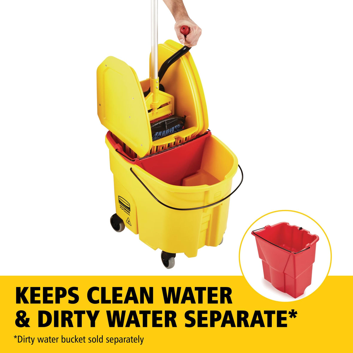 Rubbermaid Commercial Products Yellow / 35 Qt / Mop Bucket&Wringer Buckets