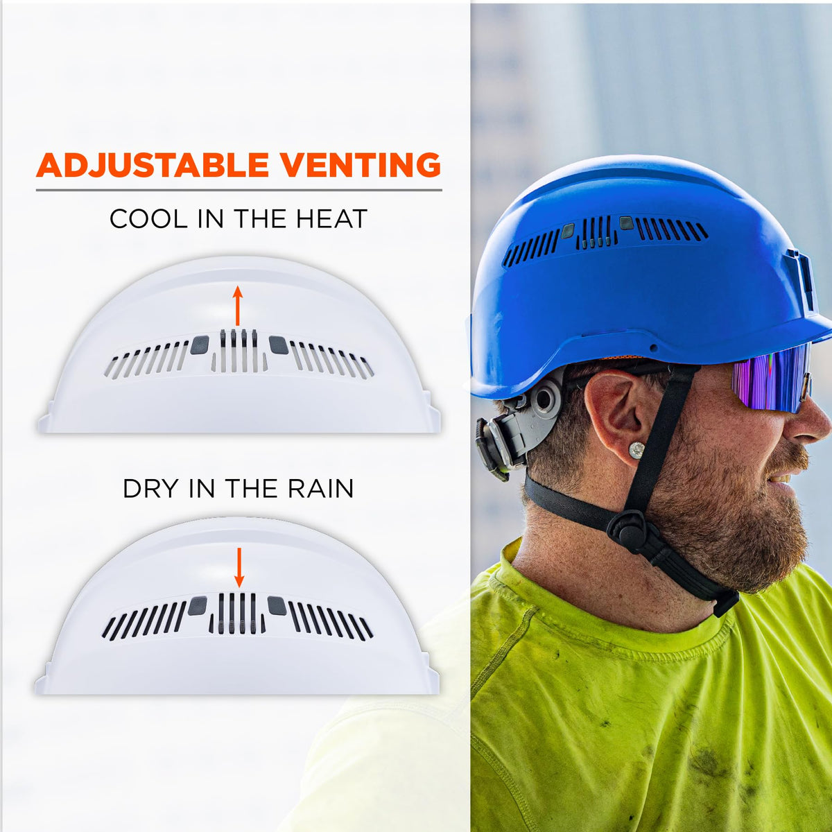 Ergodyne Blue / One Size Fits Most / Safety Helmet - Type 2, Class C Hard Hats