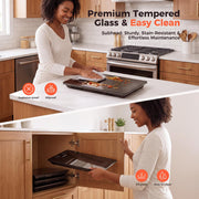 Gouka Electric Warming Tray, 4-Panel Buffet Server, Black
