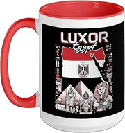 Luxor Egypt Family Trip Vacation Souvenir Ceramic Mug, Red/White, 15oz