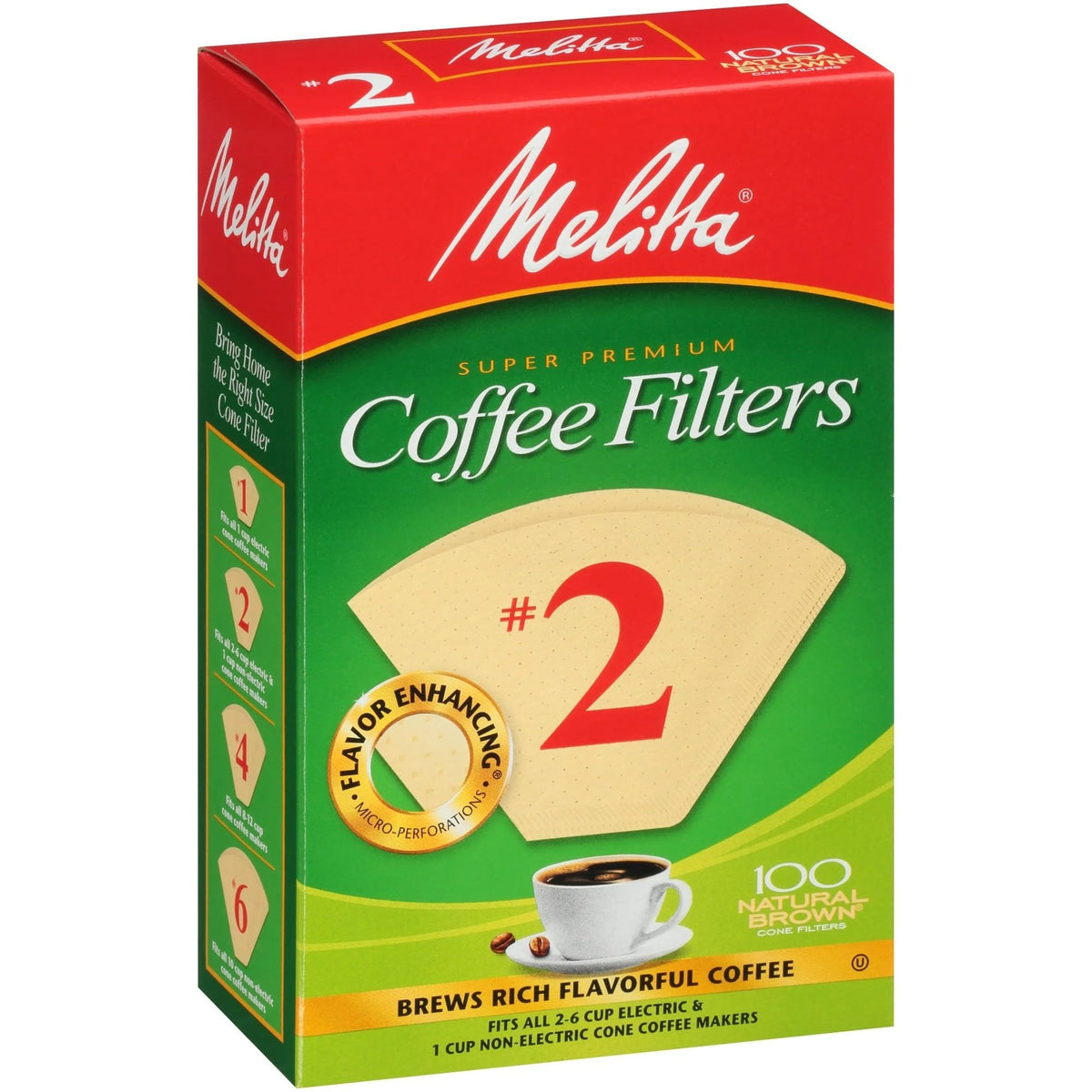 #2 Natural Brown Cone Coffee Filters 100 Count (2pack) by Melitta – 100 ct (Pack of 2), Paper, Brown, Pack of 2, Model 622752