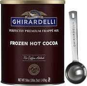 Ghirardelli Frozen Hot Cocoa Premium Frappé 50oz with Stamped Barista Spoon