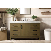 Elegant Kitchen and Bath 54" Single Bathroom Vanity in Chestnut Brown by Elegant Lighting – unspecified, Wood, Chestnut Brown, Model VF60654MCB