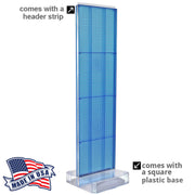 700770-BLU-6B50 TWO-SIDED PEGBOARD FLOOR DISPLAY NON- REVOLVING ROUND STUDIO BASE. PANEL SIZE: 16" W X 60" H by Azar Displays – X-Large, Plastic, Black, Model 700770-BLU-6C50
