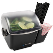 Mini Dome Garnish Center with Chillable Tray and Right Hand Caddy (1-Quart by San Jamar – 1.0 quarts, Plastic, Black, Model BD2002CAR
