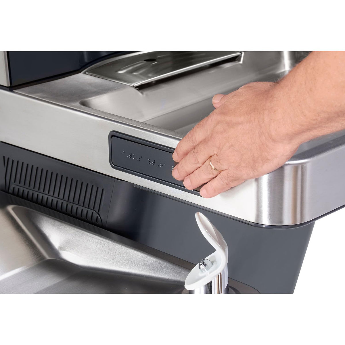 Wall Mount Bi-Level Refrigerated Bottle Filling Station by Global Industrial – Stainless Steel, Gray, Model 761243