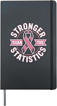 Stronger Than The Statistics Breast Cancer Awareness Hardcover Journal, Black