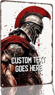 Spartan Warrior Customizable Art 8 x 12 Inch Aluminum Wall Decor