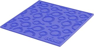 Lodge 7 Inch Square Silicone Skillet Pattern Trivet, Blue