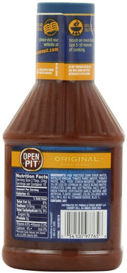 Barbecue Sauce Original 18 Oz - 4 Pack by Open Pit – 18 Fl Oz (Pack of 4), Pack of 4