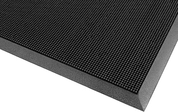 Notrax 345 Scraper Outdoor Brush Mat | Natural Rubber Doormat for Outdoor Year-Round Use, Heavy-Duty, Durable, Beveled Edges, 24" x 32", Black, 345S2432BL