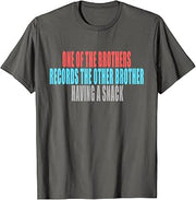 One of the brothers records the other brother having a snack T-Shirt
