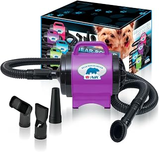 B-Air BPD-1 Bear Power 2 HP High Velocity Pet Groomer Dryer, Purple Ribbon