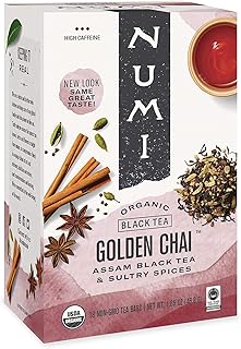 Numi Organic Golden Chai Tea, 18 Tea Bags