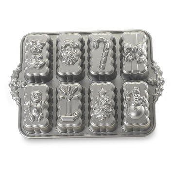 Holiday Mini Loaves Pan by Nordic Ware – 6 Cups, Aluminum, Silver, Model 53948