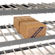 4 Level Single Depth Gravity Flow Carton Rack by Global Industrial – 48"L x 96"W x 84"H, Alloy Steel, Grey, Model 184058