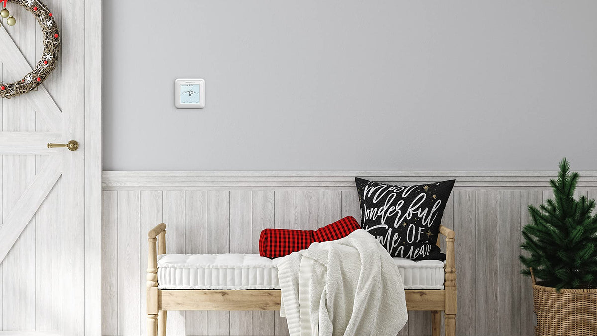 7 Day Programmable Touchscreen Thermostat by Honeywell Home – 103mm x 103mm x 103mm, Plastic, White, Model RTH8560D1002