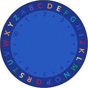 Joy Carpets Lively Letters 13'2" Round Area Rug in Color Multi