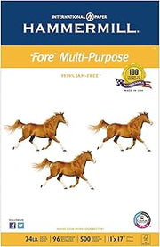 Hammermill 102848 Fore MP Multipurpose Paper, 96 Bright, 24lb, 11 x 17, White, 500 Sheets (HAM102848)