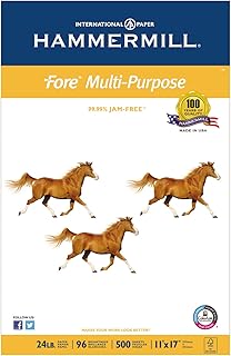 Hammermill 102848 Fore MP Multipurpose Paper, 96 Bright, 24lb, 11 x 17, White, 500 Sheets (HAM102848)