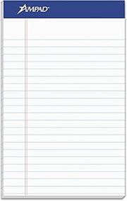 Ampad TOP20154 20-154 Evidence Recycled Perf 5x8 Medium Ruled Pads, Margin, White, 50 Sheets, Dozen