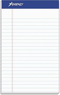 Ampad TOP20154 20-154 Evidence Recycled Perf 5x8 Medium Ruled Pads, Margin, White, 50 Sheets, Dozen