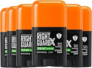 Right Guard Xtreme Defense X Antiperspirant Deodorant Stick, Fresh Blast Scent, 72 Hr Protection, 0.5 oz (Pack of 6)