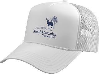 North Cascades - National Park Vintage 70s 80s Retro Trucker Hat with Adjustable Mesh Back