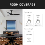 52" Smart Ceiling Fan with LED Light by Big Ass Fans – 52", Resin, White, Model Haiku L