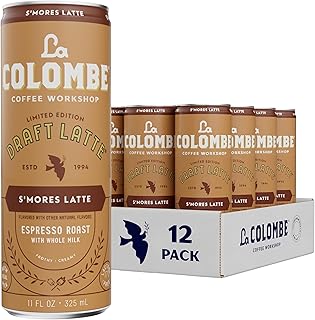La Colombe Coffee, S'mores Latte, Cold Brew Draft Latte, 11 fl oz Cans (Pack of 12)