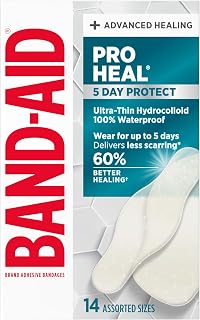 BAND-AID Brand Pro Heal 5 Day Protect Hydrocolloid Bandages, Assorted, 14ct