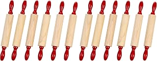 Colorations Natural Wood Rolling Pins for Kids, Set of 6, Ages 3+, PreK+ (Pack of 2)