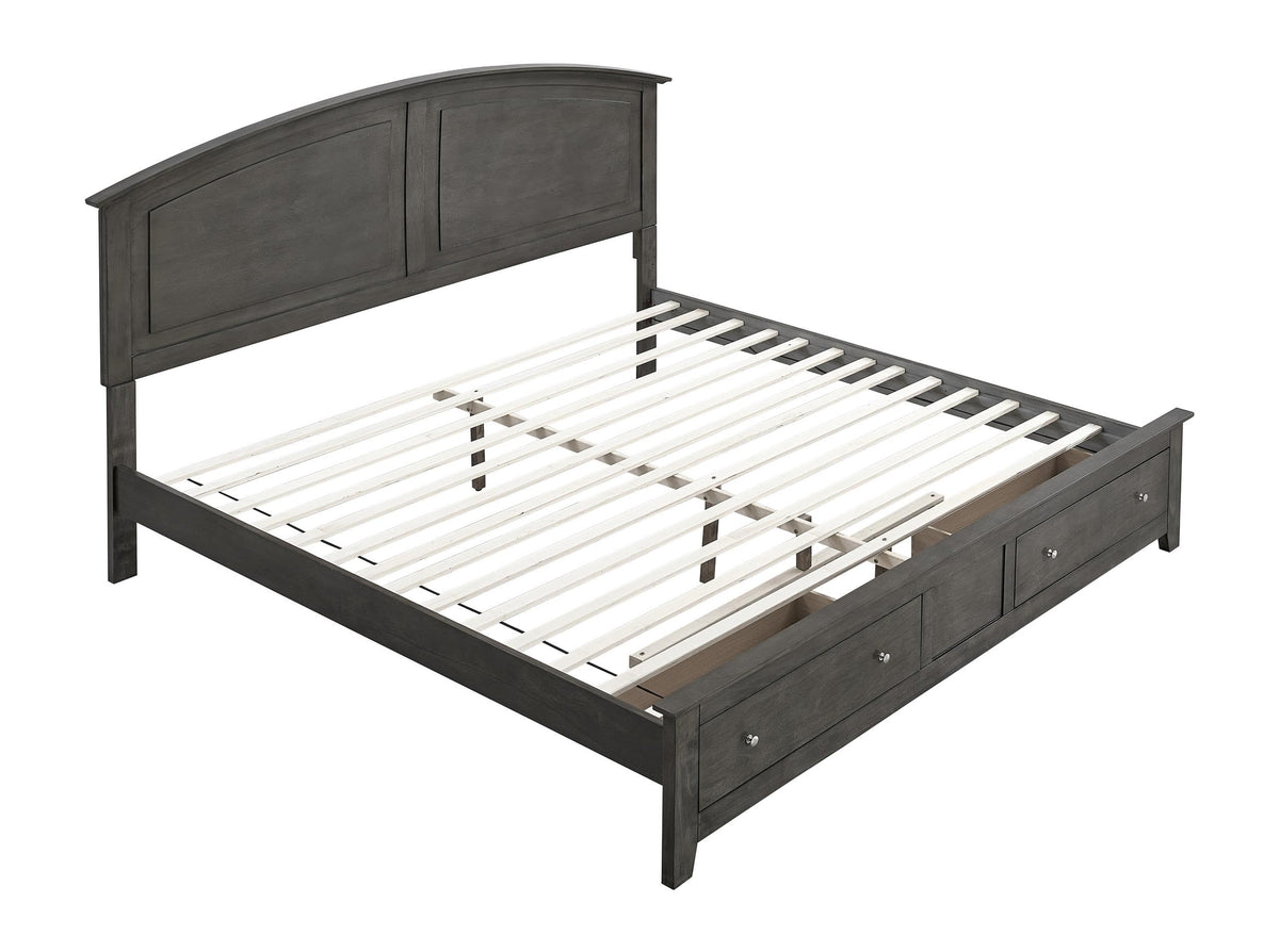 Hammond King Bed Gray by Glory Furniture – Wood, Grey, Model G5405B-KSB