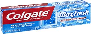 Colgate Max Fresh Whitening with Mini Breath Strips Cool Mint Toothpaste 6 OZ