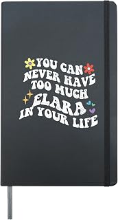 Retro Groovy You Can Never Have Too Much ELARA In Your Life Hardcover Journal, Black
