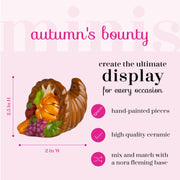 Nora Fleming Ceramic Mini Figurine, Cornucopia Design, Autumn's Bounty