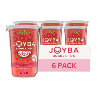 Bubble Tea Raspberry Dragonfruit Black Tea Bubble Tea by JOYBA – 6 Pack, Pack of 6