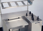 Food Service Deluxe Tray Starter Station for Pans by Lakeside – Stainless Steel, Model 2620