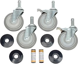 Nexel Stem Casters, 5" Polyurethane Wheel, (2) with Brakes 1200 Lb. Capacity, 4/Pk