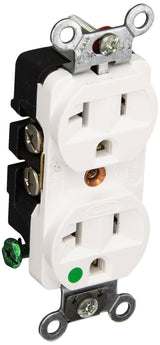 Wiring Device-Kellems Receptacle by Hubbell – Hubbell, plastic, Thermoplastic, White, Model HBL8300HW