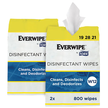 Everwipe by Tork Disinfectant Wipe Jumbo Rolls White – 2 x 800 wipes, 192821