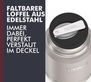 ICON Food Jar 0.47 L by THERMOS – 470 ml, 470.0 milliliters, Stainless Steel, Beige / Sandstone Mat, Model 4120323047