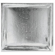 Serving Tray with Hammered Finish Round Serving - 22" L x 22" W by HUBERT – Stainless Steel, Silver