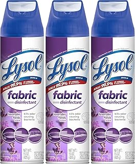 Lysol Fabric Disinfectant Spray, Fabric Sanitizer, Lavender, 15 oz, 3 Pack