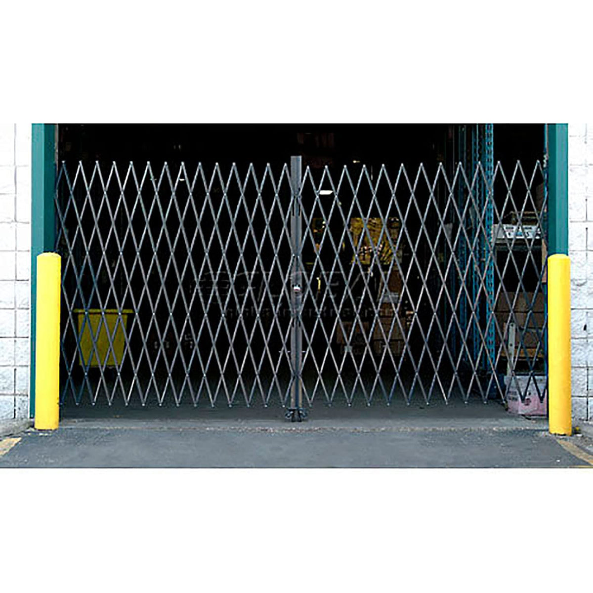 10'W Double Folding Security Gate by Global Industrial – 12"L x 74"W x 3.5"H, Steel, Gray, Model 620565