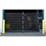 Double Folding Security Gate by Global Industrial – 85"L x 97"W x 4"H, Steel, Gray, Model 620880