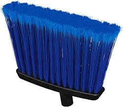 SPARTA Duo-Sweep Flagged Warehouse Broom with Frayed Bristles, Heavy Duty Broom for Sweeping Fine Dust and Debris, 48" Metal Handle, 1 Count, Blue