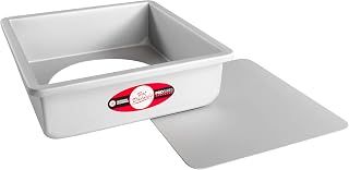 Fat Daddio's PSQCC-993 Removable Bottom Square Cake Pan, 9 x 9 x 3 Inch, Silver