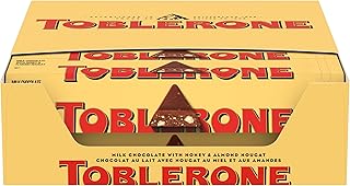 Toblerone Milk Chocolate Bar with Honey and Almond Nougat, 20 Bars | Bulk Chocolate