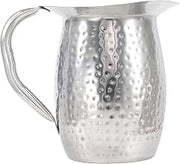 Winco 2 qt Stainless Steel Bell Pitcher with Hammered Finish, Stainless
